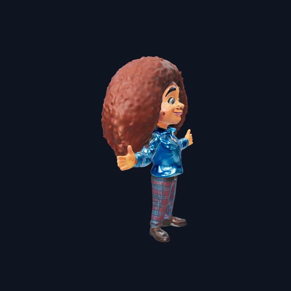 AfroStyle Character Rigged and Animated D Model